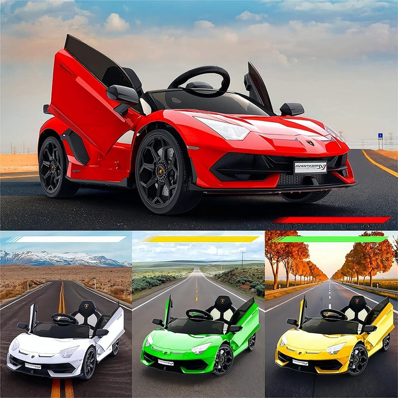 2-in-1 Electric Ride On Sports Car Toy with Remote Control, 12V Battery, 2 Speeds, and LED Lights