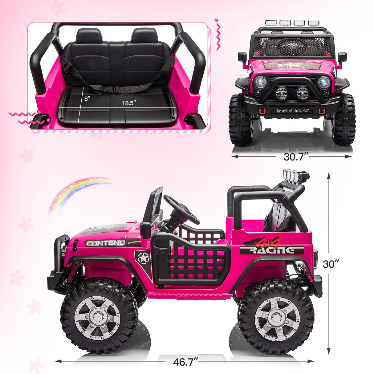 2-Seater 12V Electric Ride-On Jeep for Kids with Remote Control