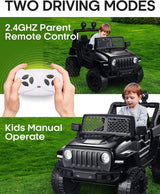 2-Seater 12V Electric Ride-On Truck Toy with Remote Control for Kids