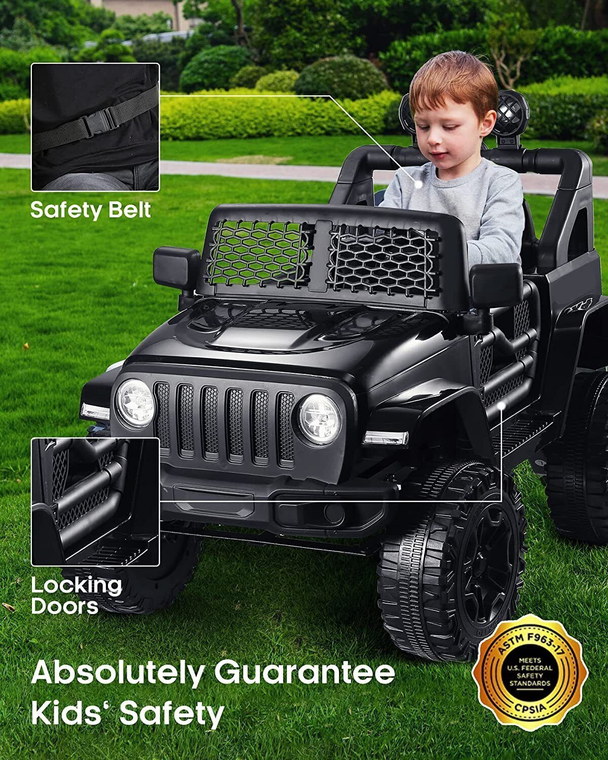 2-Seater 12V Electric Ride-On Truck Toy with Remote Control for Kids