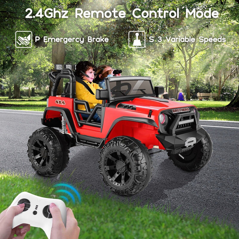 2-Seater 24V/12V Electric Ride-On Truck for Kids with Bluetooth and 2x200W Motors - 77 New Features!