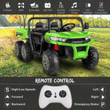 2 Seater 24V 4WD Ride On Car for Kids with Dump Bed, Remote Control, MP3, and LED Lights