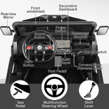 2 Seater 24V 4WD Ride On Car for Kids with Dump Bed, Remote Control, MP3, and LED Lights