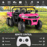 2 Seater 24V 4WD Ride On Car for Kids with Dump Bed, Remote Control, MP3, and LED Lights