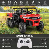 2 Seater 4WD Ride On Car with Dump Bed, Remote Control, and Music - 300W Motors, 24V