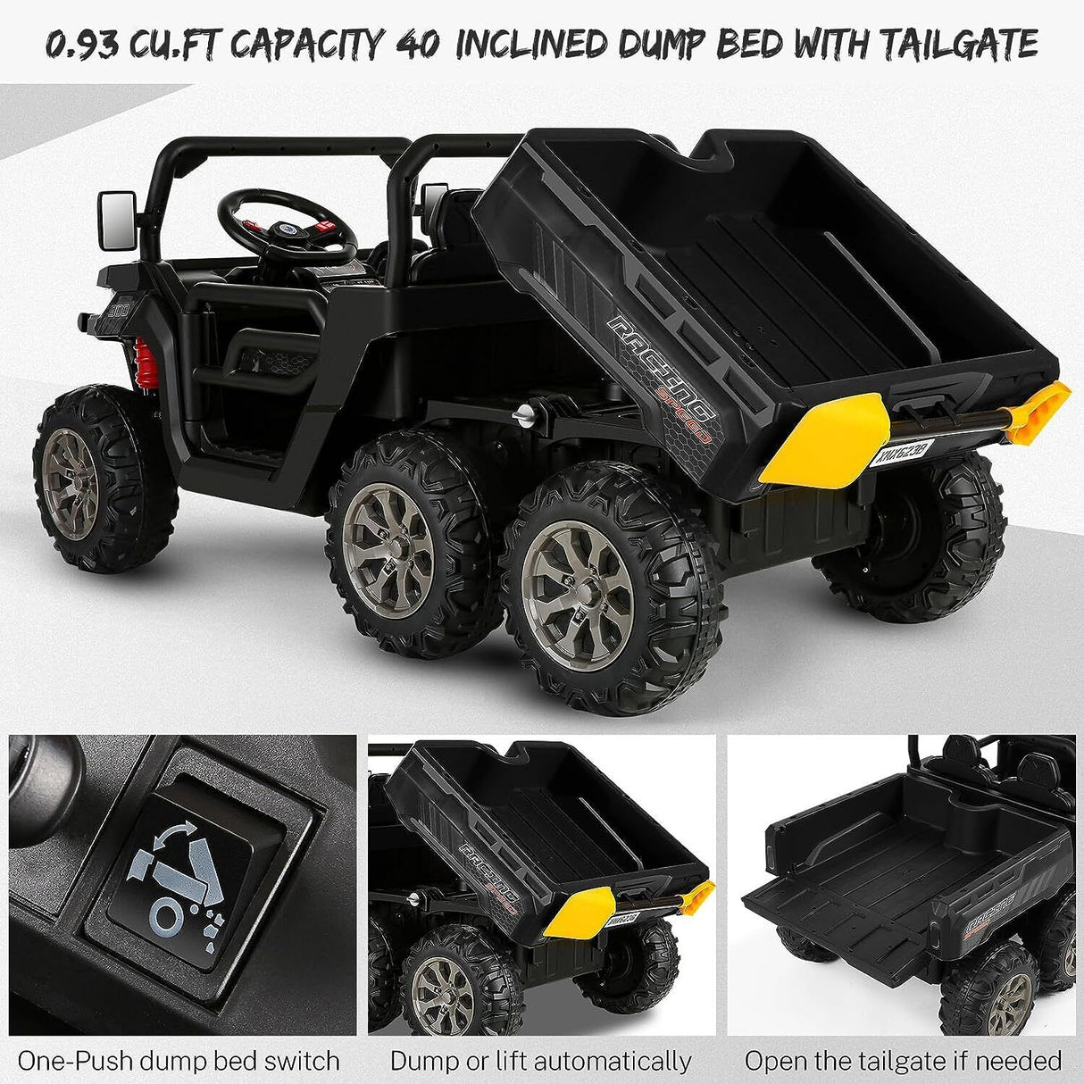 24V 4WD Kids Electric Car with Remote Control and Dump Bed - 2 Seater Ride-On Vehicle
