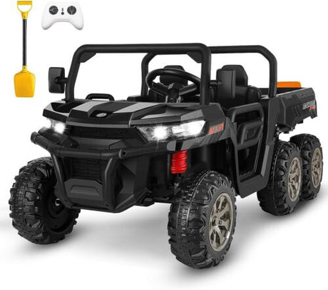 2-Seater 24V Battery-Powered 4WD Dump Truck for Kids with Remote Control
