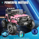 Electric 2-Seater Ride On Car for Kids with Remote Control - Pink, 24V, 2x200W