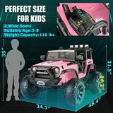 Electric 2-Seater Ride On Car for Kids with Remote Control - Pink, 24V, 2x200W