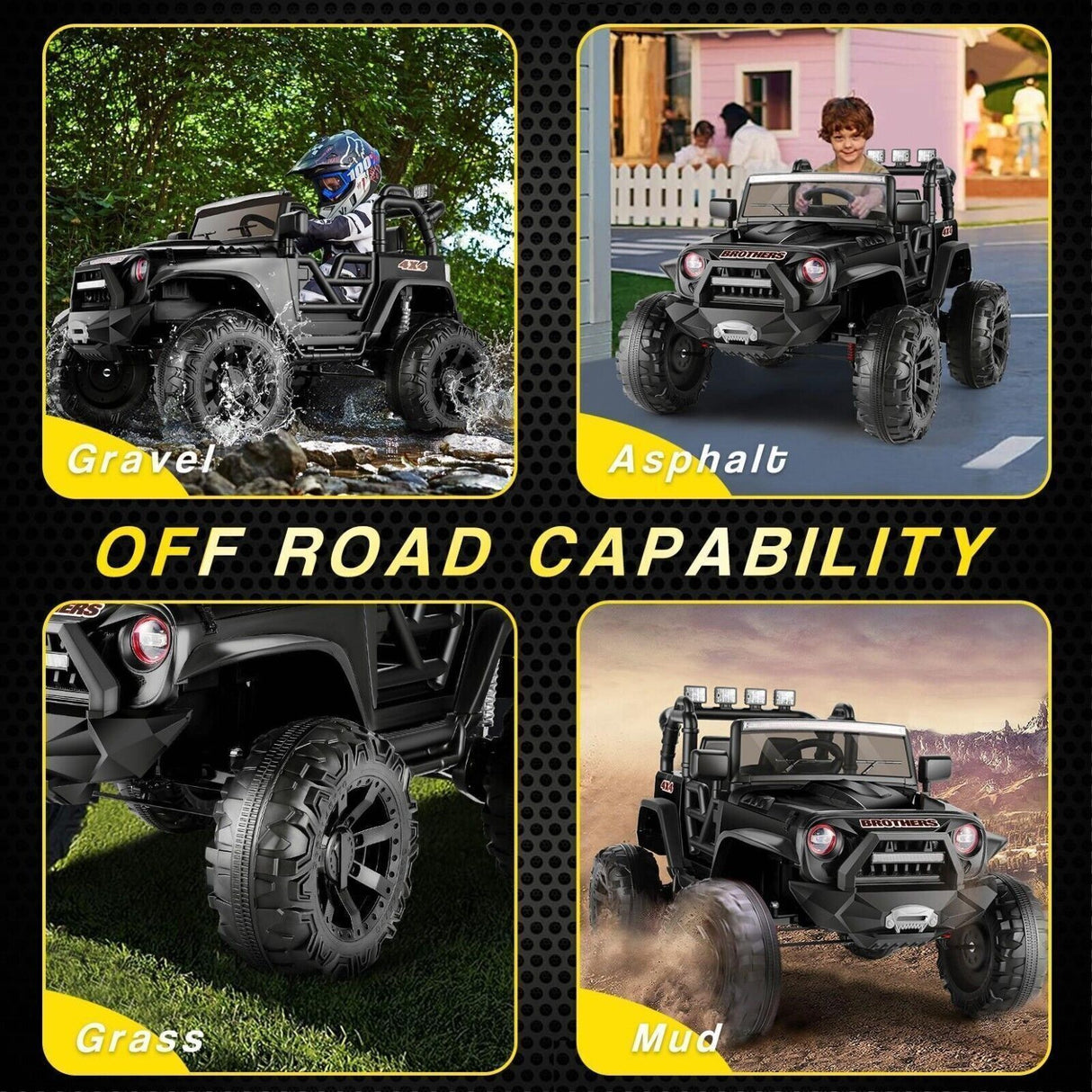 Premium 24V Kids Electric Jeep with Remote Control and 3-Speed Options - 400W Motor and LED Lights Included!