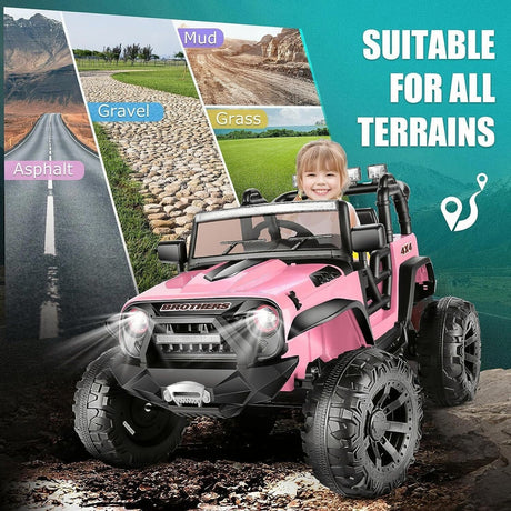 2-Seater 24V Electric Ride-On Truck for Kids with Bluetooth and 2x200W Motors - 103 Features Included