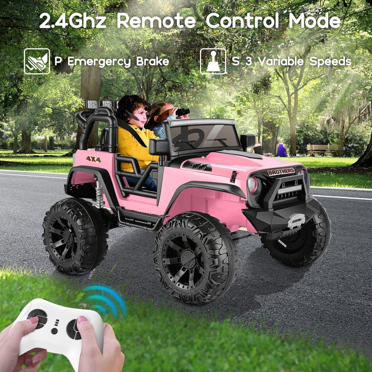 2-Seater 24V Electric Ride-On Truck for Kids with Bluetooth and 2x200W Motors