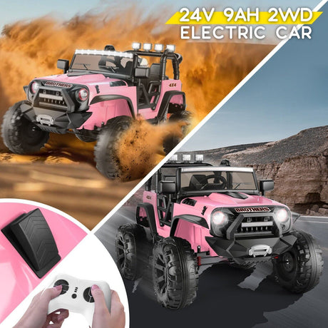 2-Seater 24V Electric Ride-On Truck for Kids with Bluetooth and 2x200W Motors - 87 Exciting Features!