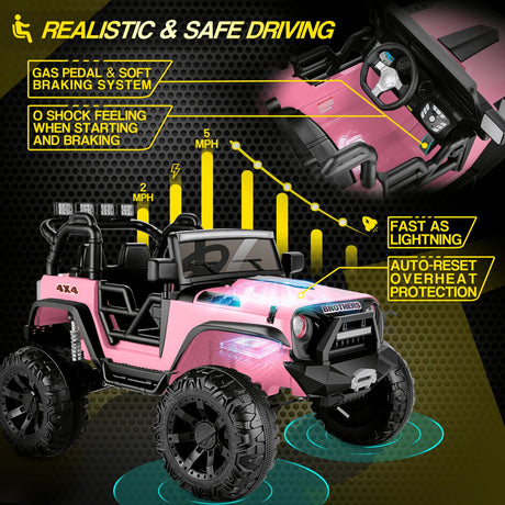 2-Seater 24V Electric Ride-On Truck for Kids with Bluetooth and 2x200W Motors - 87 Exciting Features!