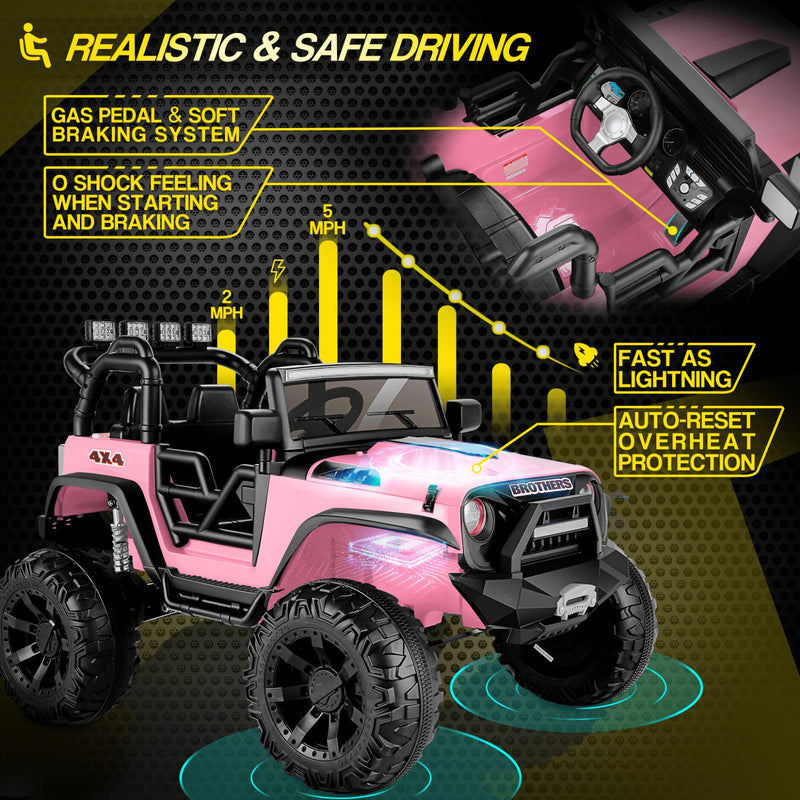 2-Seater 24V Electric Ride-On Truck for Kids with Bluetooth and 2x200W Motors - 87 Exciting Features!