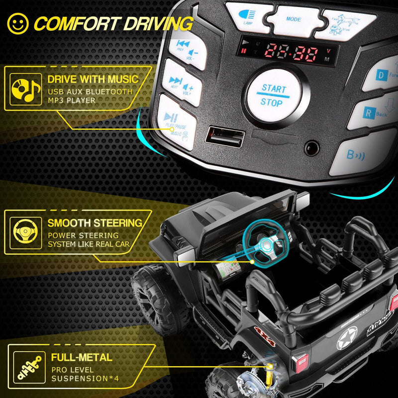 2-Seater 24V Electric Ride-On Truck for Kids with Bluetooth and Remote Control