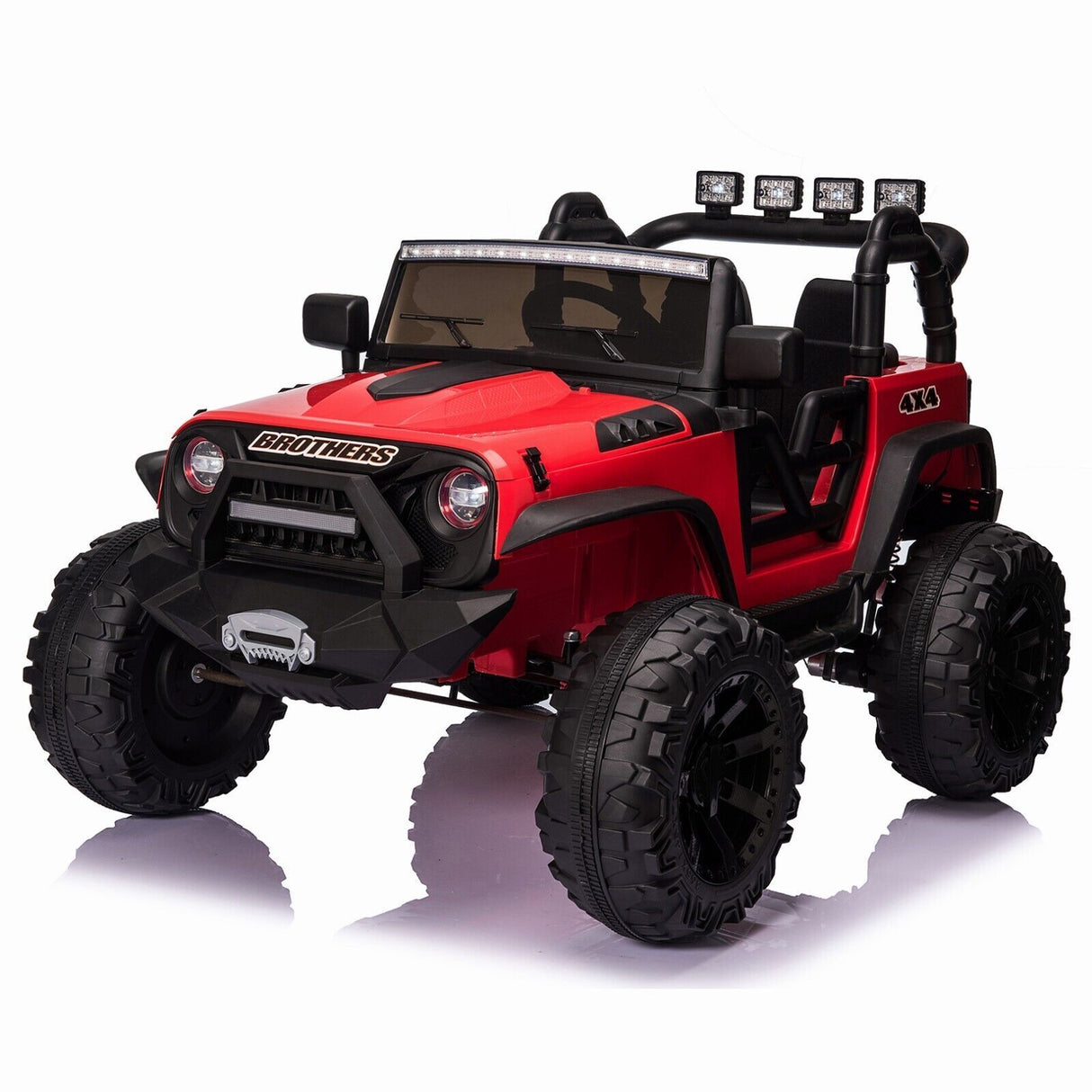 24V Kids Electric Jeep with Parent Remote Control, LED Lights, Music, and USB Port