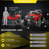 2 Seater 24V Electric Ride On Truck for Kids with Remote Control, LED Lights, and 3 Speed Options