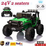 2-Seater 24V Electric Ride-On Truck with Bluetooth and LED Lights for Kids