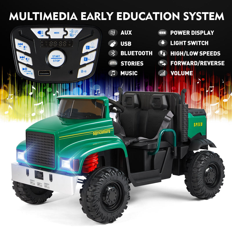 24V Electric Ride-On Truck with Trailer and RC Control - 3 Speeds for Double the Fun!