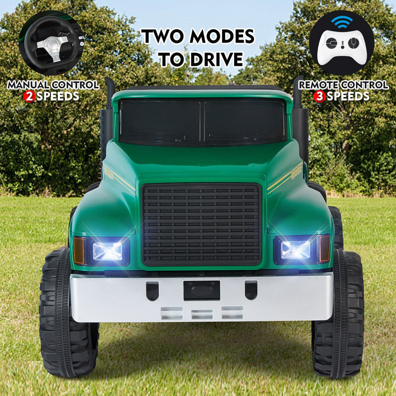 24V Electric Ride-On Truck with Trailer and RC Control - 3 Speeds for Double the Fun!