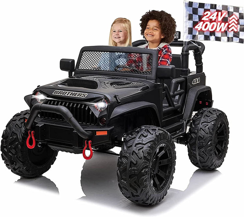 Premium 24V Electric Jeep Ride-On Car with Music and Remote Control - 400W Power Wheels for Fashionable Kids