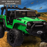 2-Seater 400W Electric Jeep for Kids with LED Lights and 24V Power
