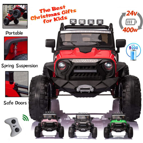 2-Seater 400W Electric Ride-On Toy Truck for Kids with Remote Control and Music - 24V