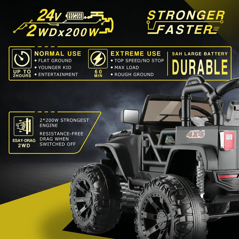 2-Seater Electric Truck Toy for Kids with Remote Control - 400W 24V 9AH