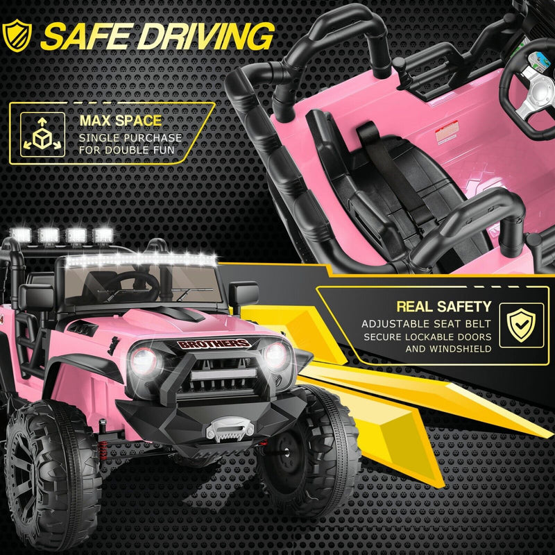 2-Seater Electric Truck Toy for Kids with Remote Control - 400W 24V 9AH