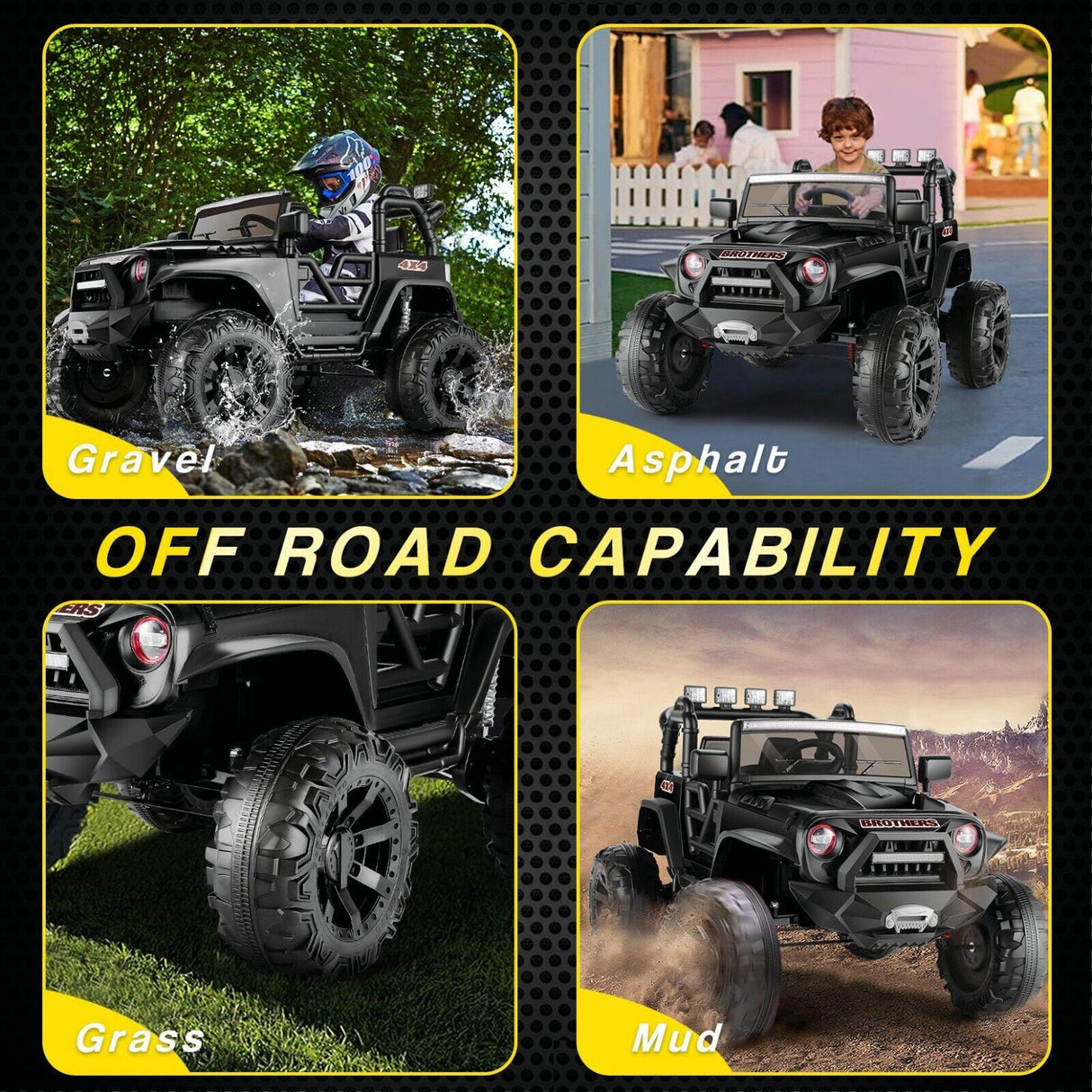 Electric 2-Seater Truck Toy for Kids with Remote Control - 2x200W 24V Power