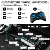 2-Seater Black Battery Powered Ride-On Car with 3-Point Seat Belts and Doors - 12V