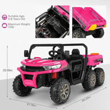2-Seater Dump Truck Ride-On Toy with 24V Battery Power and 6 Wheels for Kids
