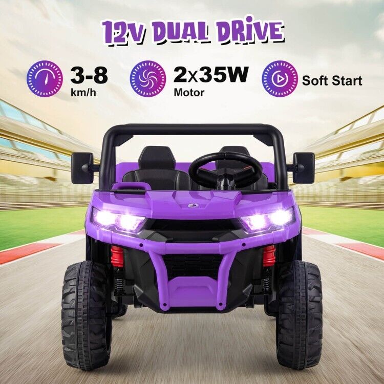 2-Seater Electric Dump Truck Ride-On for Kids with Remote Control - 12V