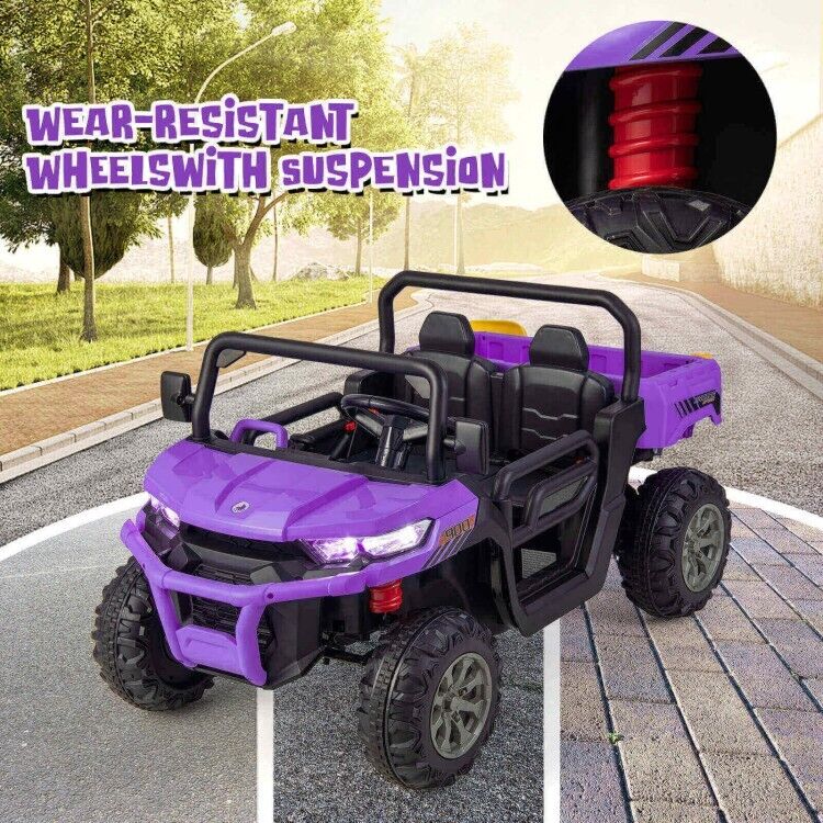 2-Seater Electric Dump Truck Ride-On for Kids with Remote Control - 12V