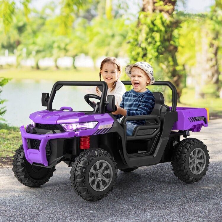 2-Seater Electric Dump Truck Ride-On for Kids with Remote Control - 12V