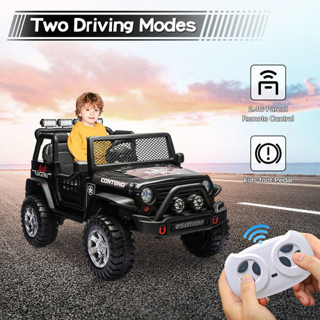2-Seater Electric Jeep Car Toy with Remote Control for Kids - 12V Ride-On Vehicle