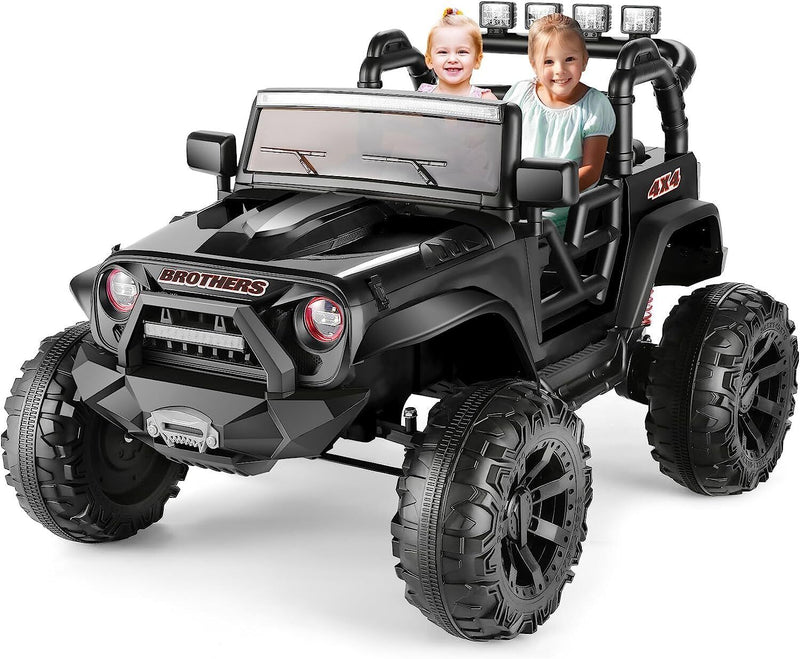 2-Seater Electric Jeep for Kids with Music, LED Lights, Remote Control, and USB Port - 24V Power Wheels
