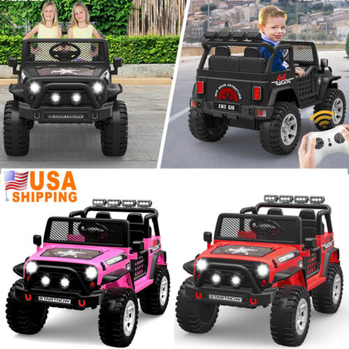 2-Seater Electric Kids Ride-On Car with LED Lights and MP3 Player - Perfect Xmas Gift!