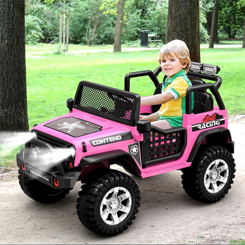 2-Seater Electric Kids Ride-On Car with LED Lights and MP3 Player - Perfect Xmas Gift!