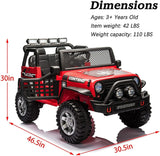 2-Seater Electric Ride-On Car for Kids with RC Control, MP3 Player, and Realistic Jeep Design