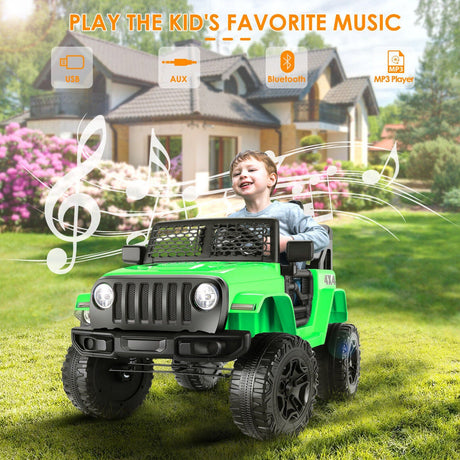 2-Seater Electric Ride-On Car for Kids with Remote Control and MP3 Player - 12V Power Vehicle Toy Truck
