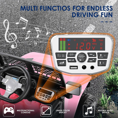 2-Seater 12V Electric Ride-On Car with Remote Control, MP3 Player, and Realistic Truck Design for Kids