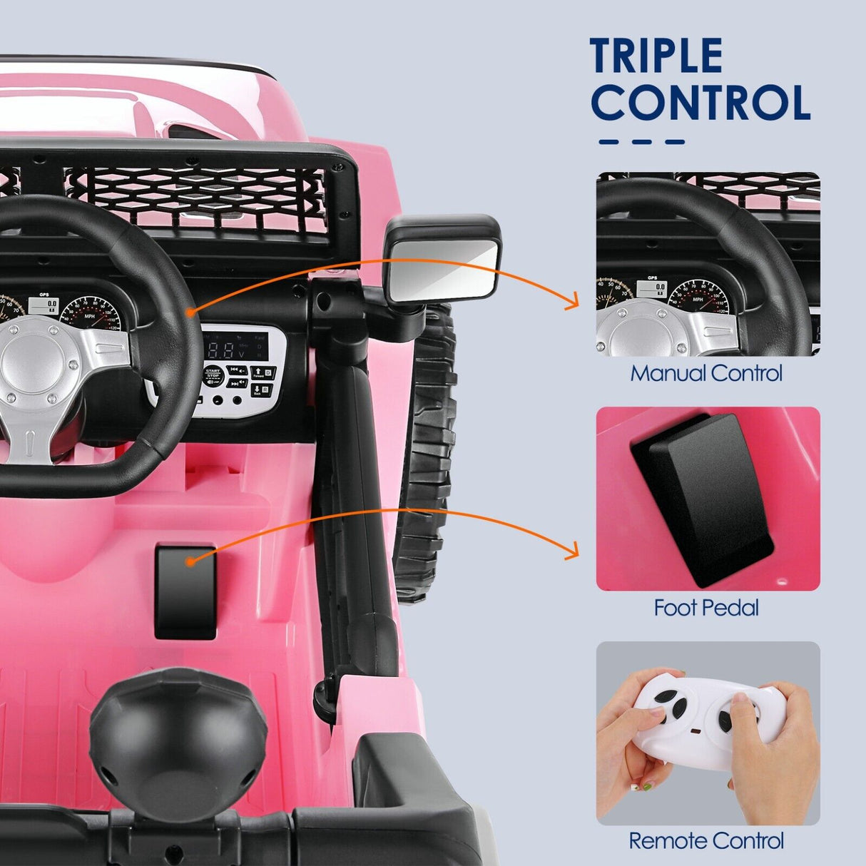 12V Electric Ride-On Car with Remote Control and MP3 Player for Kids