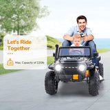 Interactive 12V Kids Car with Cushioned Spring, Cool Lights, and Remote Control