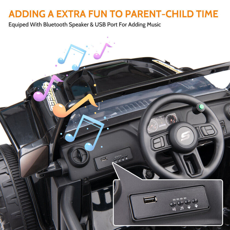 Electric Ride-On Car for Kids with Remote Control, Music, and Lights - 2 Seats, 4 Wheels