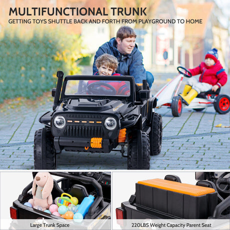 KLOKICK 12V Ride On Truck with MP3 Player and Remote Control for Parent-Child Fun