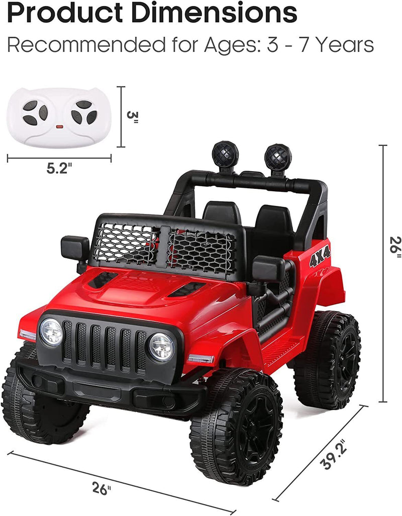 2-Seater 12V Ride-On Truck with Remote Control for Kids