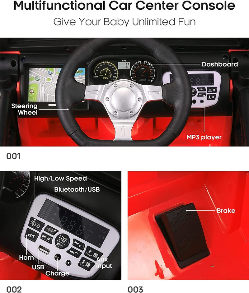 Electric 2-Seater Ride-On Car with MP3 Player and 12V 7Ah Battery Power for Kids