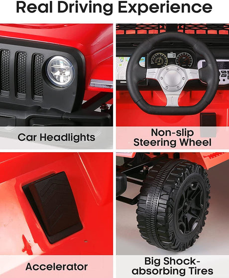 Electric 2-Seater Ride-On Car with MP3 Player and 12V 7Ah Battery Power for Kids